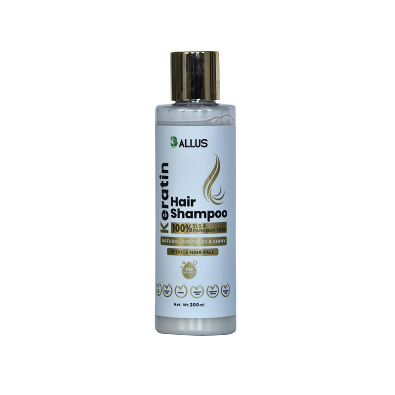 Allus Keratin Hair Shampoo (200ML) – 100% SLS & Paraben Free